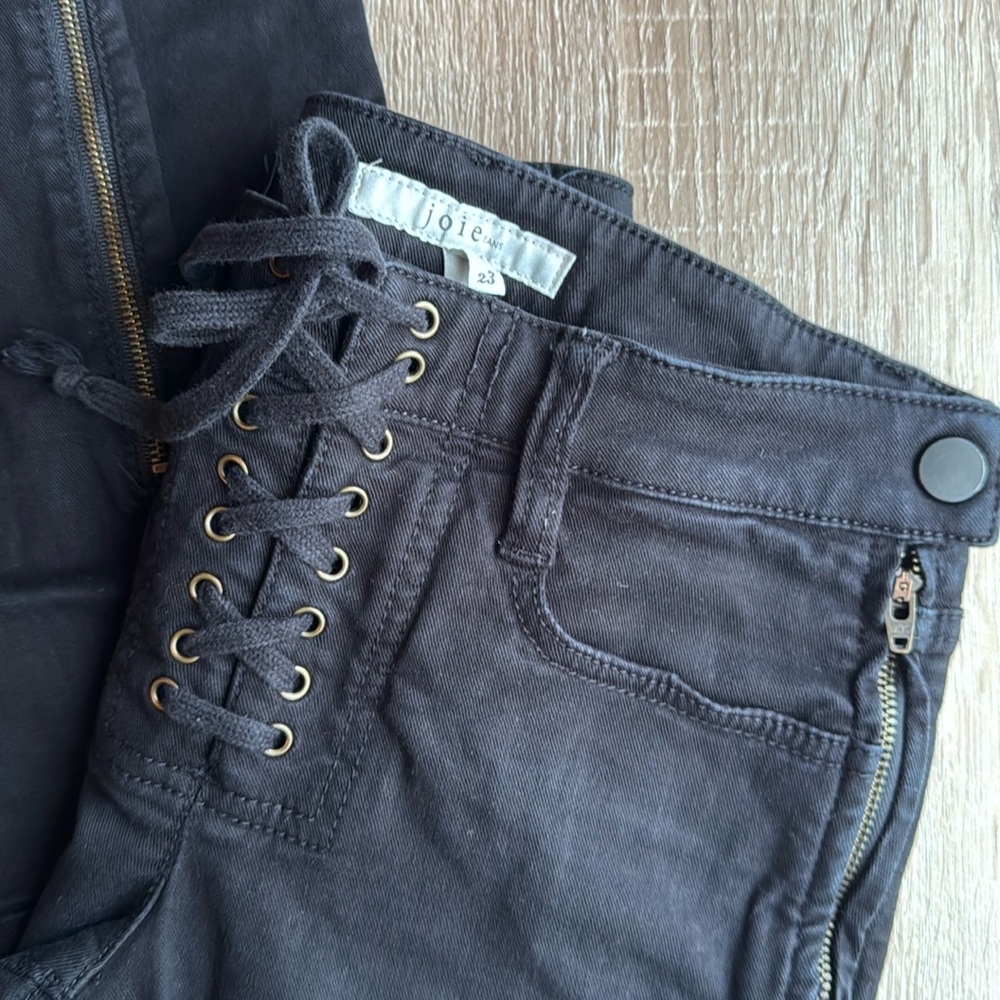 Joie Adorea Lace Up Jeans with Zippered detailing l